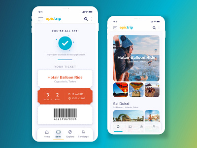 EpicTrip - Travel planning & booking app logo ui ux
