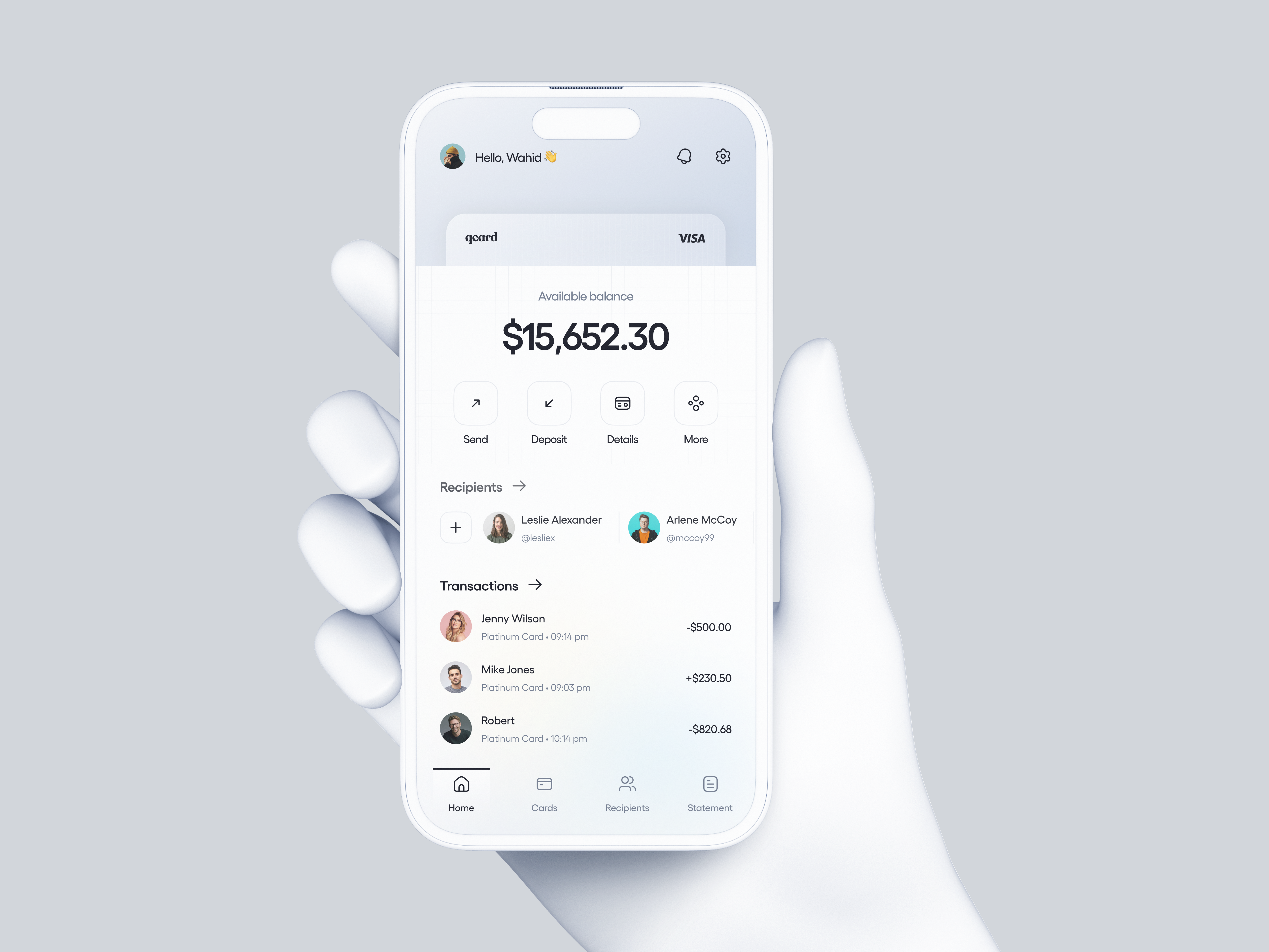 (qcard) App UI 2024 tranding app design bank app best design clean design finance financial app fintech fintech app ui mobile app mobile app design mockup modern design onboarding tranding ui app ui design user experience user interface wallet app