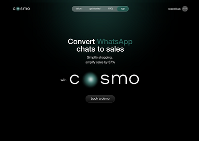 COSMO AI - WhatsApp chatbot landing page animation figma landing page ui uiux design