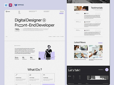 Crest – Personal Portfolios & Resume Elementor Template elementor template personal portfolio personal portfolio landing page personal portfolio template personal portfolio web design personal portfolio website theme web design