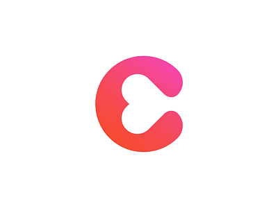 Logo concept - "C" + heart c gradient heart letter