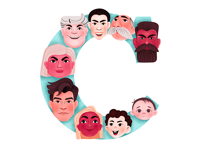 C for Characters 36 days of type avatars c type illustration character design concept art concept illustration digital art flat vector illustration procreate illustration