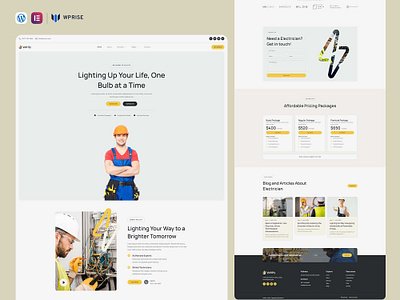 Electrical Repairs Elementor Template electrician services electrician services web design electrician services website electrician servicestemplate elementor template web design