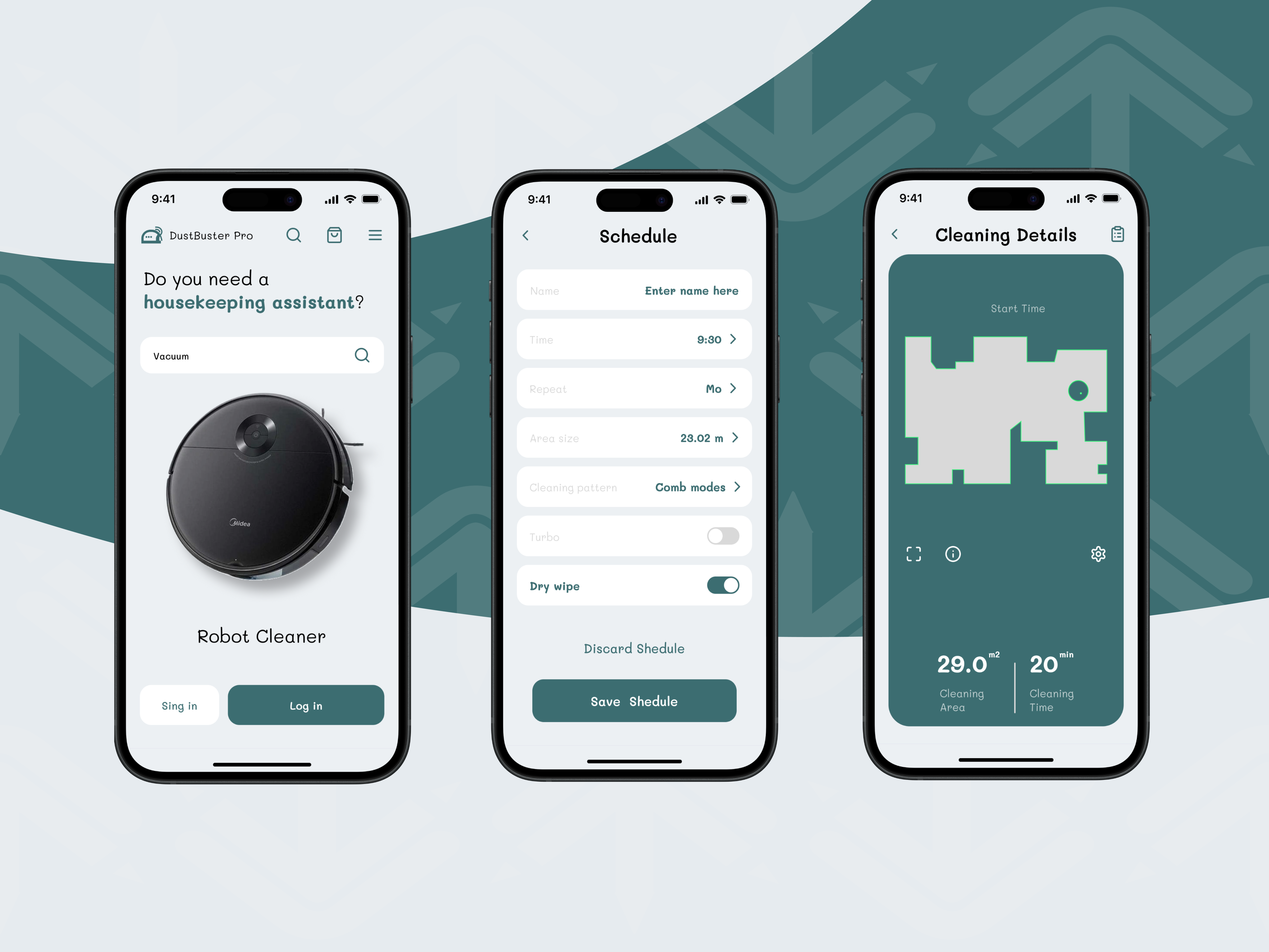 DustBuster Pro app graphic design robot cleaner ui uiux ux