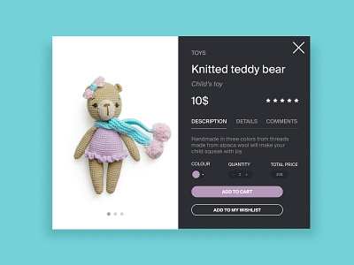 Card of teddy bear webdesign ui ux design