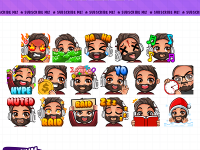 Custom Twitch Emote For Twitch, Discord By Hachiko_Art chibi cute design discord discord emotes facebook emotes hachiko hachiko art illustration loyalty badges sub badges sub emotes twitch emotes youtube emotes