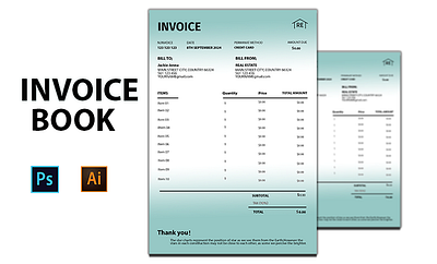 I will design invoice, order form, letterhead, and worksheet bill book book cover design branding kit brochures business card business flyer ebook cover flyer design food menu card invitation card invoice book social media post