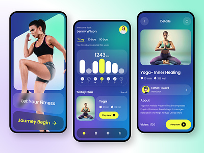 Fitness App Design app ui design fitness fitness app fitness center fitness club fitness tracker gym app interface ios mobile app design mobile app ui react native ui ui design user experience ux ux design workout app yoga