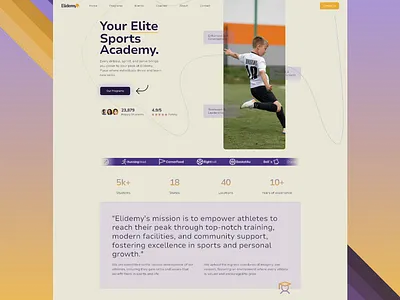Updated: Elidemy - Webflow Template for sports academies branding football graphic design ui ux webflow webflow template website template