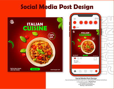 Social Media Post Design - Pasta 3d advertisingdesign animation branding contentcreation creativedesign design graphic design illustration logo motion graphics posterdesign social media post typography ui