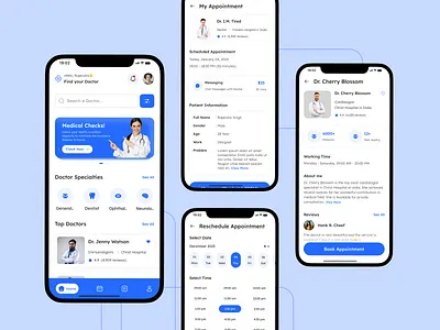 Doctor Appointment Booking App Design app design appointment booking booking app branding consultant design design kit doctor doctor app illustration mobile app design ui ui design ui kit ux ux design