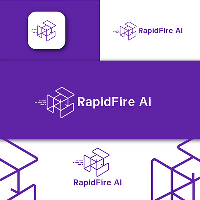 AI RapidFire Logo Design cube logo logo logo deisgn minimalist rapid vector