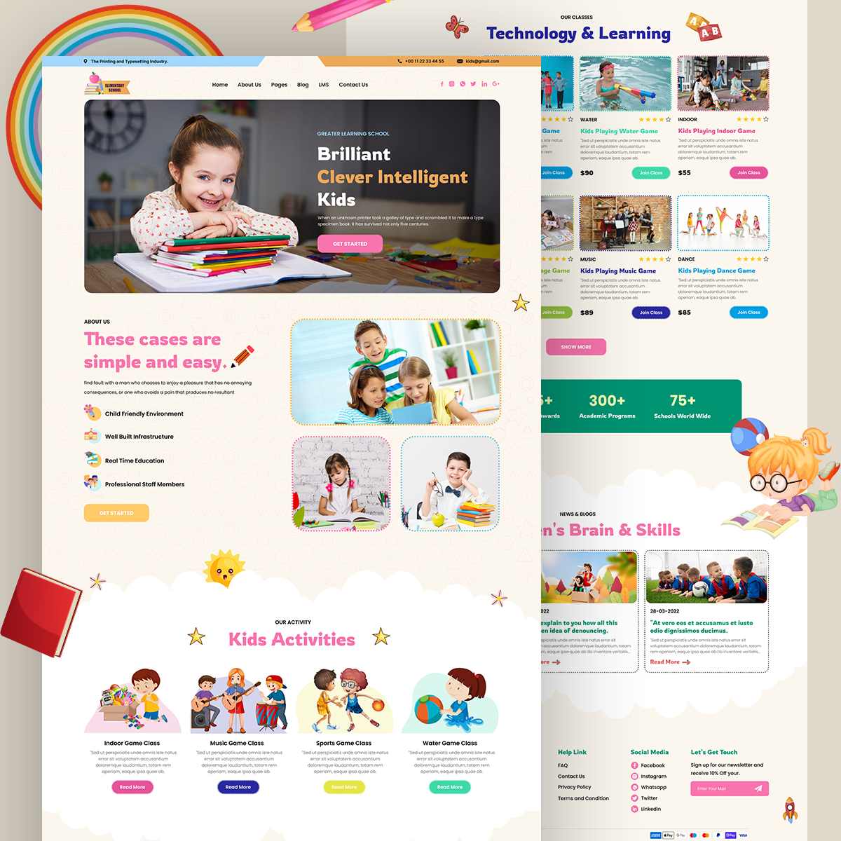 Kids Academy Website Home Page kids academy kids academy website website home page website landing page website page