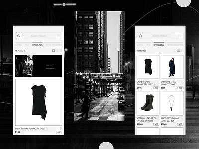 Modern Fashion App app design branding clothing store contemporary design experimental fashion fashion store graphic design interface minimal mobile mobile app modern style symmetric ui uiux unique ux