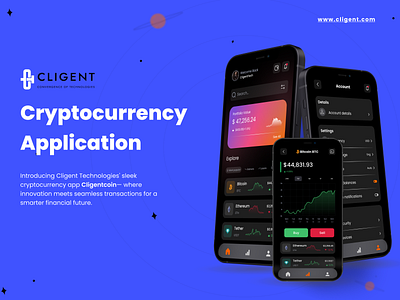 Cligentcoin - Seamless Crypto Management Application cryptocurrency app financial apps secure transactions ui upuxui design