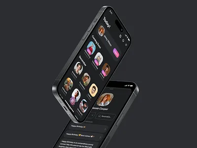 Birthday AI Reminder | Dark mode ai mobile app app artificial intelligence birthday app bithday reminder clean design dark app dark theme dark ui minimal mobile mobile app prompt reminder reminder app ui ux