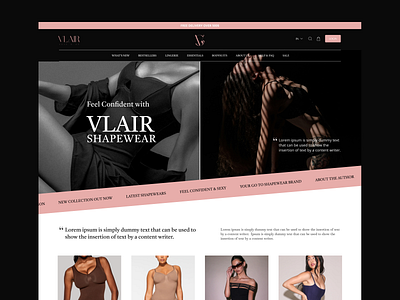 Shapewear - Landing Page Design accessibility brand branding classy design design fashion brand figma graphic design illustration landing page logo logo design responsive design ui ux web design web designer