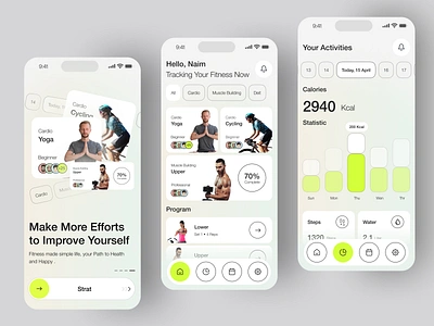 Fitness App app cardio design fitness fitness app fitness center fitness club fitness tracker gym gym app health app mobile mobile app typography ui ux workout workout app yoga