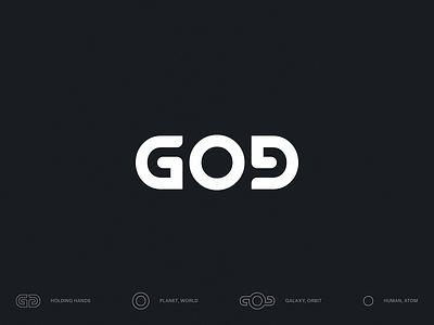 GOD Logo Design Concept branding cloud god gradient icon identity lettering logo nebula palindrome religion space type typography universe