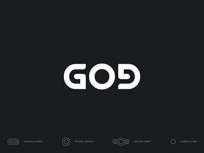 GOD Logo Design Concept branding cloud god gradient icon identity lettering logo nebula palindrome religion space type typography universe