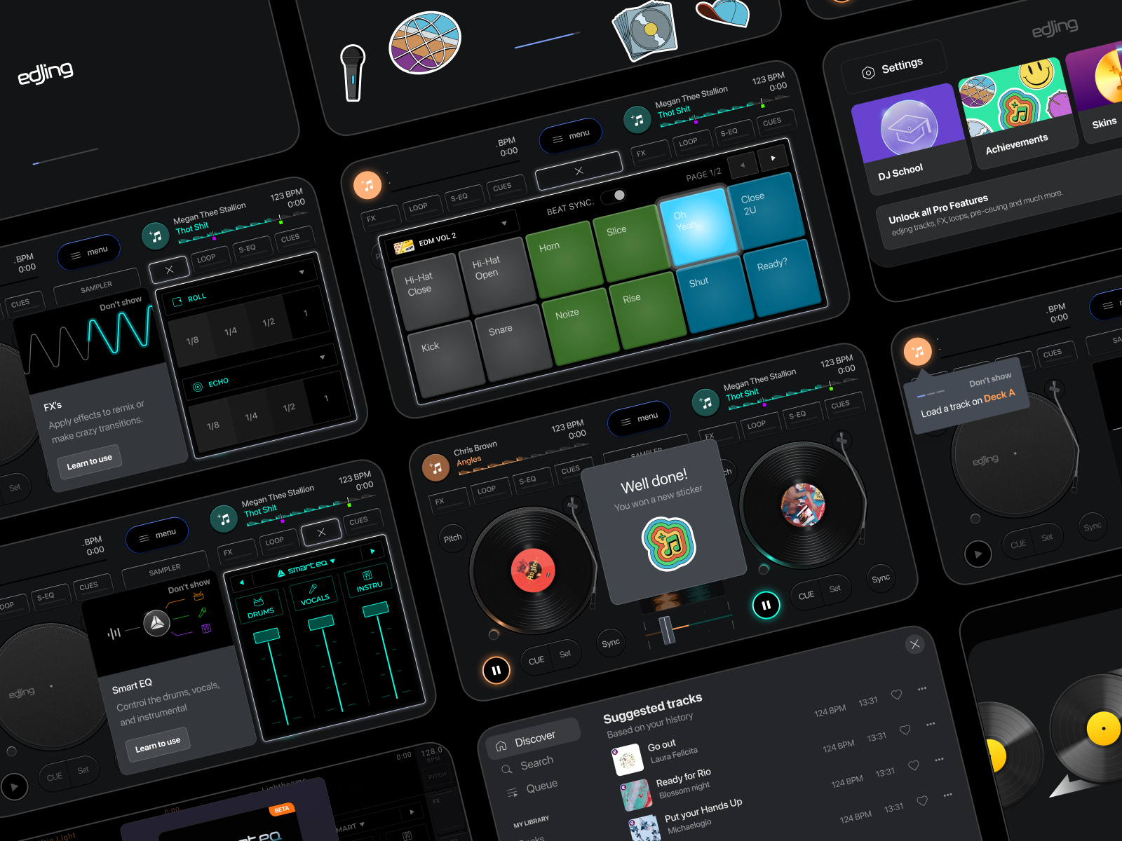 edjing - Mobile app design app dj djing graphic design mix music ui ux
