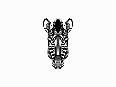 Zebra Head Logo africa animal branding cute design emblem icon illustration lines logo mark sports stripes vector zebra zoo