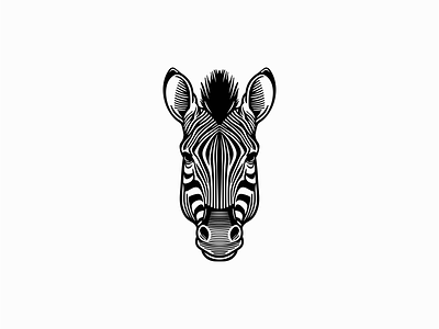 Zebra Head Logo africa animal branding cute design emblem icon illustration lines logo mark sports stripes vector zebra zoo