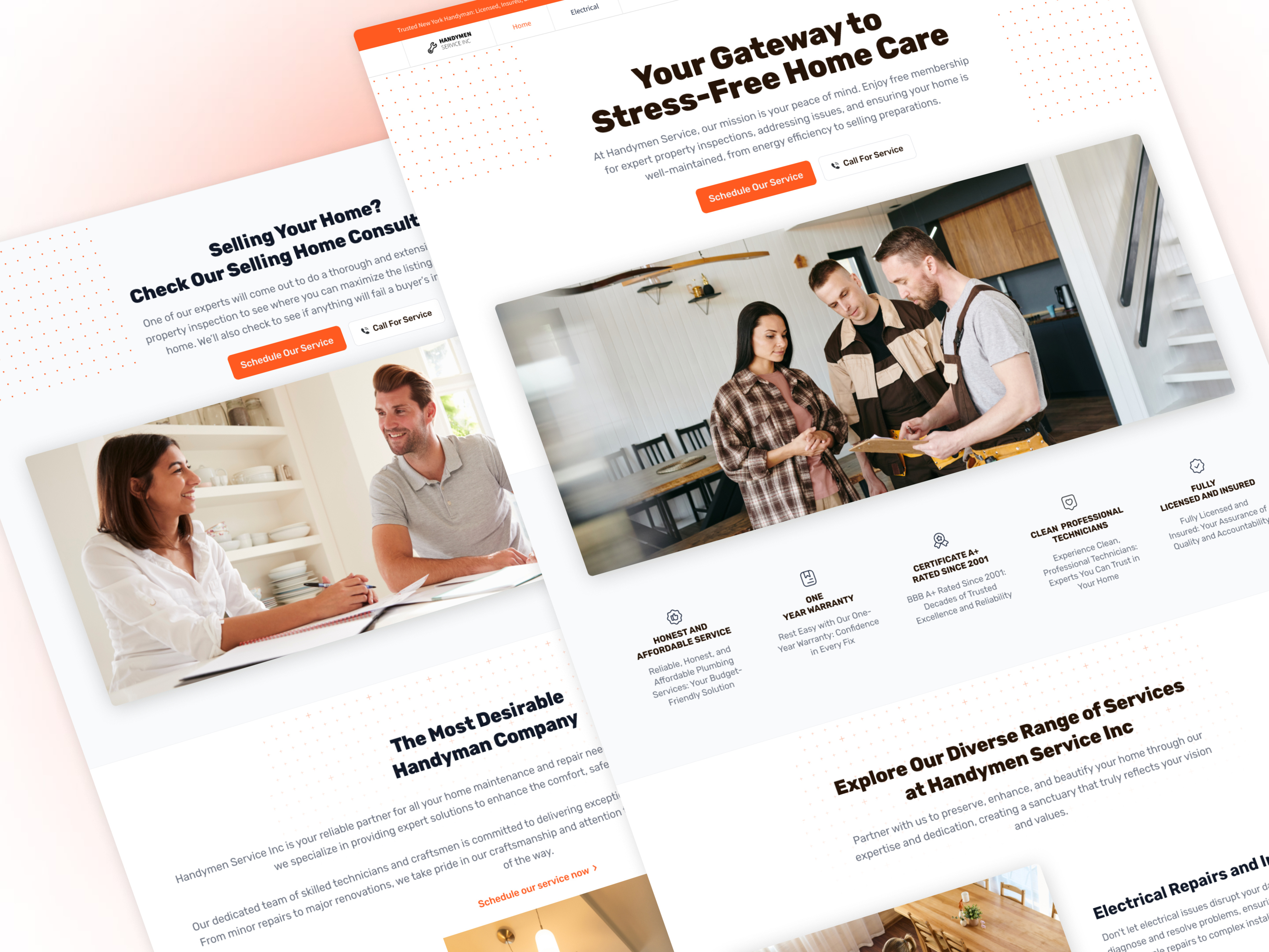 Handyman Landing Page figma graphic design handyman hero landing landing page minimal ui web web design