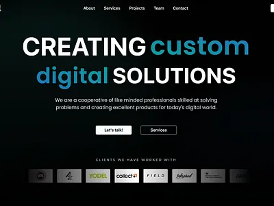 Website design for a digital agency branding coding landing page ui ui design ux design