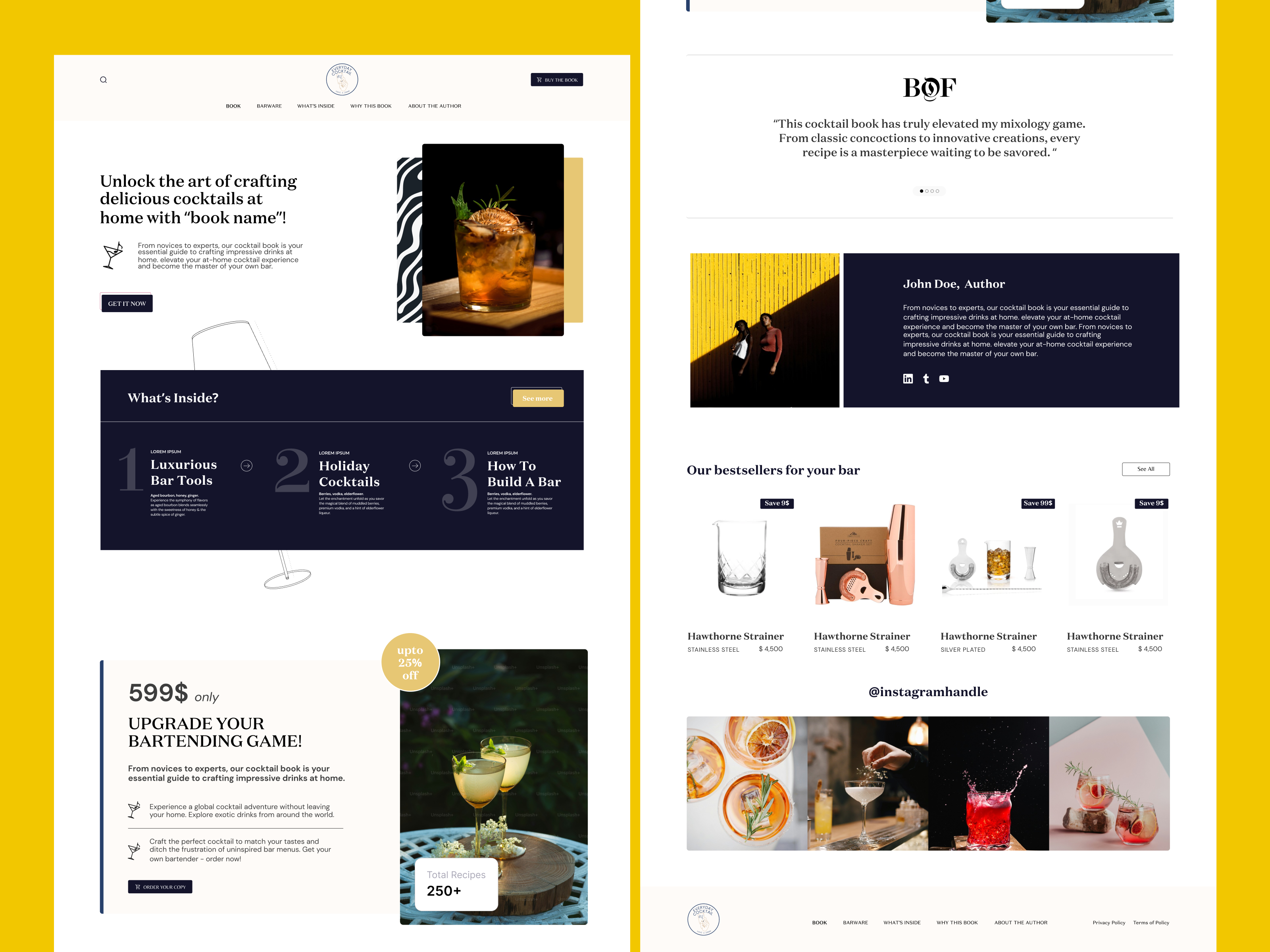 Everyday Cocktail - Landing Page Design 3d accessibility animation autolayout bar tools book landing page brand branding cocktail book cocktail design component design design figma graphic design illustration logo motion graphics ui ux web design