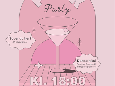 Pink Party Poster design graphic design illustration party poster vector