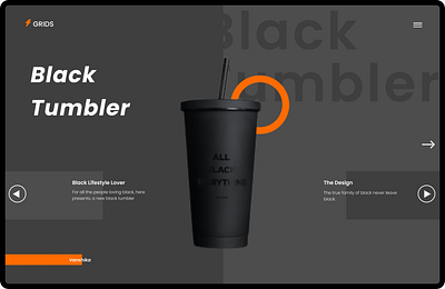 Tumbler black branding canva design figma graphics illustration image design order product design sipper tumbler ui uiux ux