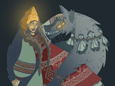 The Slavic Witch art digital art graphic design illustration slavic volf witch