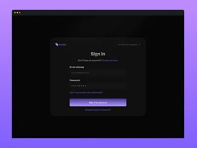 Sign in modal design gradient modal sign in ui