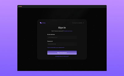 Sign in modal design gradient modal sign in ui