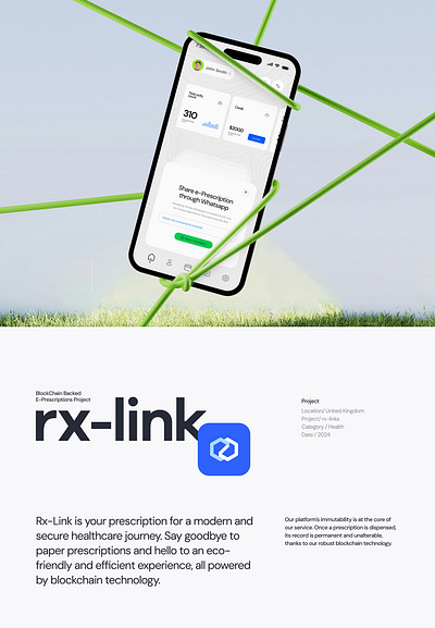 Rx Links - Medical Prescription SaaS UX UI branding graphic design logo ui