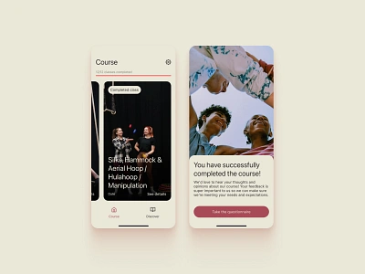 HeppCare App Home Screen app art cards layout circus dialog health horizontal scroll mental health navigation popup slider ui