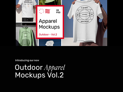 Outdoor Apparel Mockups Vol.2 apparel branding design download hoodie identity logo mockup mockups outdoor psd streetwear t shirt template typography