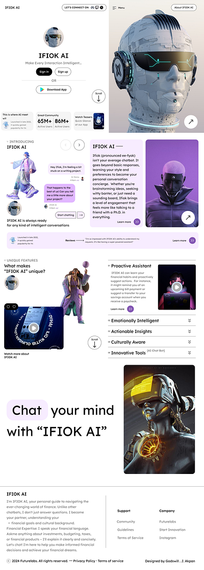IFIOK AI - CHAT AI LANDING PAGE ai chat gpt landing page ui uiux