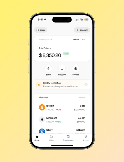 Crypto Wallet homepage crypto homepage ui ux