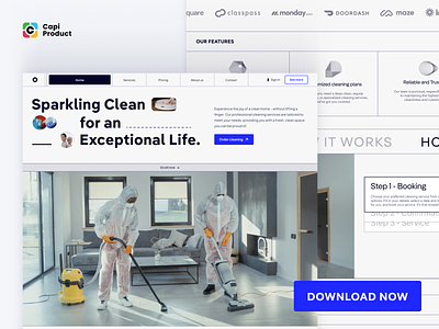 Cleaning web design concept cleaning concept web