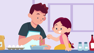 Father and child girl Animation Short 2danimation aftereffects animation motion graphics motiondesign