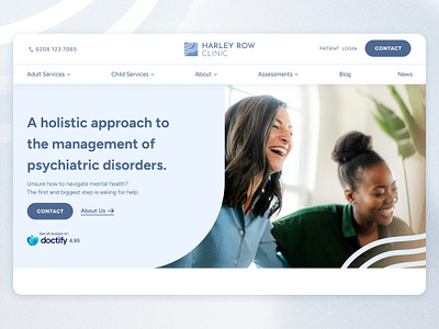 Website Redesign for Harley Row Clinic design health healthcare metal ui ux web design