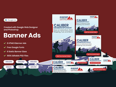 Everest Caliber HTML5 Google Ads banner ads design digital marketing google ads html5 banners marketing marketing agency marketing campaign