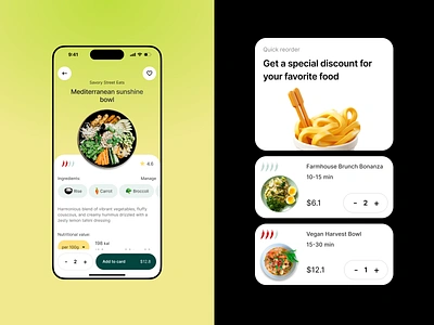 Order and Enjoy with Our Food Delivery App iOS, Mobile, Android android app apple breakfast delivery details dinner discount eat food gradient ios mobile order product details restaurant track ui