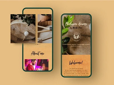 Website Design • Medicine Drums by Norbi Pan branding custom website design interface landing page medicine drums mobile organic design responsive design webdesign