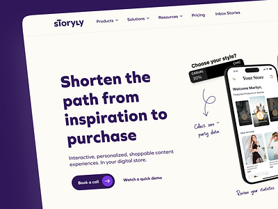 Storyly - New Landing Page (Hero Section) design hero section landing page redesign story storyly