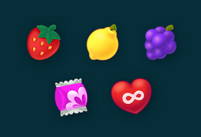 Match-3 icons candy casual casual game casual icon casual style casual style game eternity game icon grape heart icon lemon match match 3 mobile game playrix strawberry