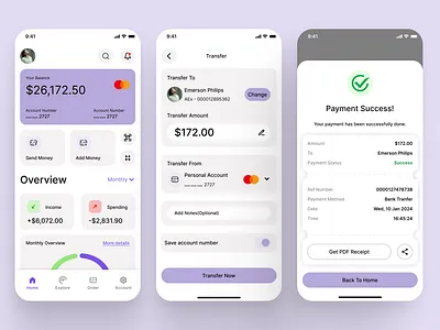 Finance Mobile App account bank banking branding credit card debit card finance logo mobile screens money payment transfer ui