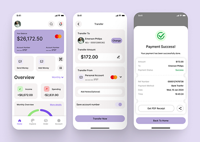Finance Mobile App account bank banking branding credit card debit card finance logo mobile screens money payment transfer ui